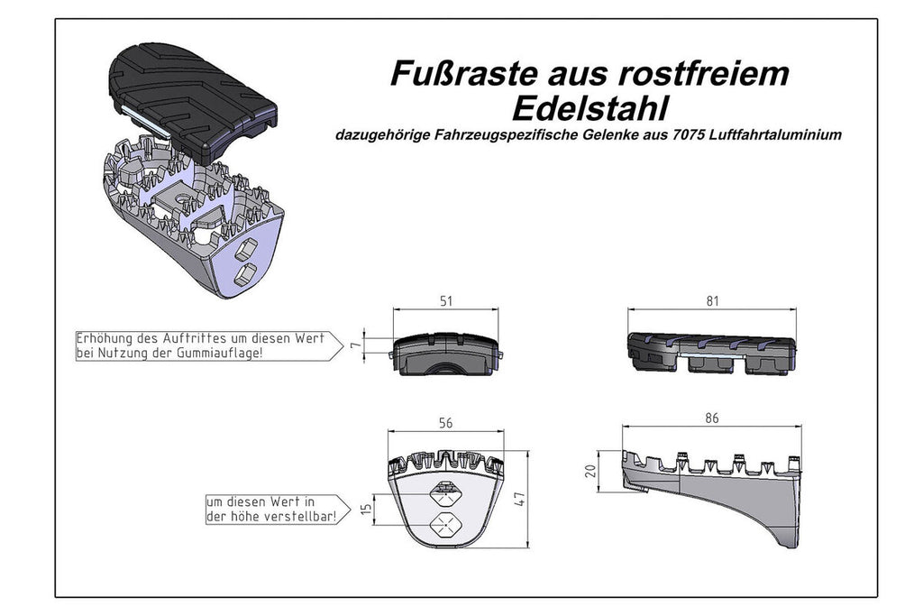 SW Motech ION Footrest Kit for Honda Africa Twin (FRS.01.011.10201/S)