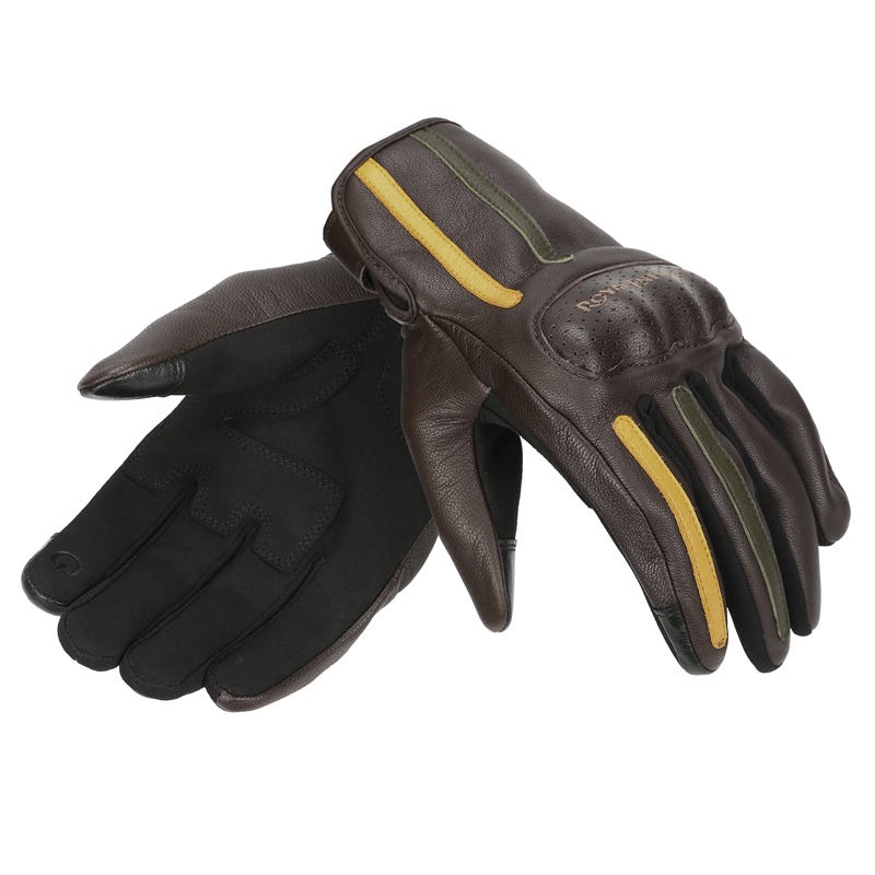 Royal Enfield Gritty Riding Gloves (Brown Olive Yellow)