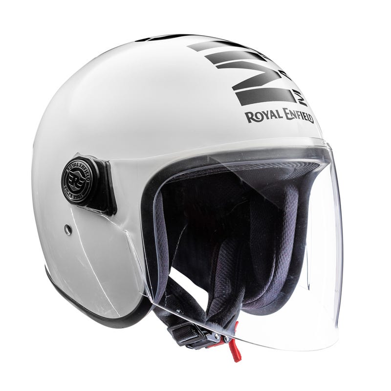 Royal Enfield MLG Copter Face Long Visor Gloss White Helmet