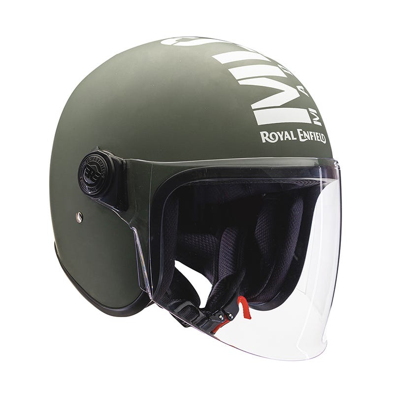 Royal Enfield MLG Copter Face Long Visor Matt Battle Green Helmet