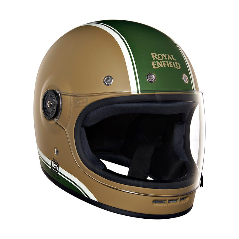 Royal Enfield FF Drifter V2 Big Stripe Matt Desert Storm Helmet