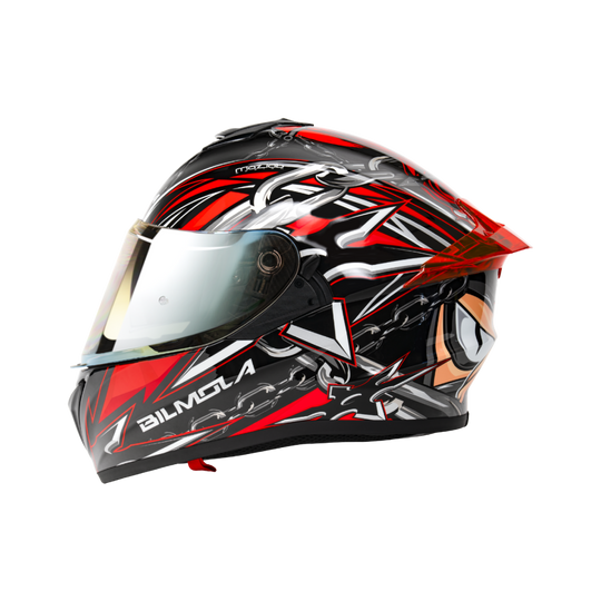 Bilmola Nex Ninja Gloss Black Red Helmet