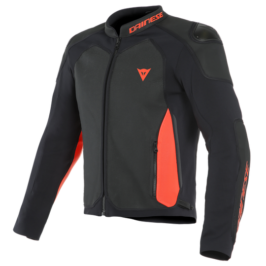 Dainese Intrepia Perf. Leather Jacket (Black Black Matt Fluro Red)
