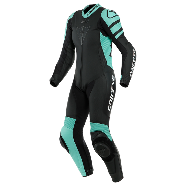 Dainese Killalane One Piece Lady Suit Perforated Leather Black Aqua Green