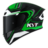 KYT TT Course Overtech Gloss Black Green Helmet
