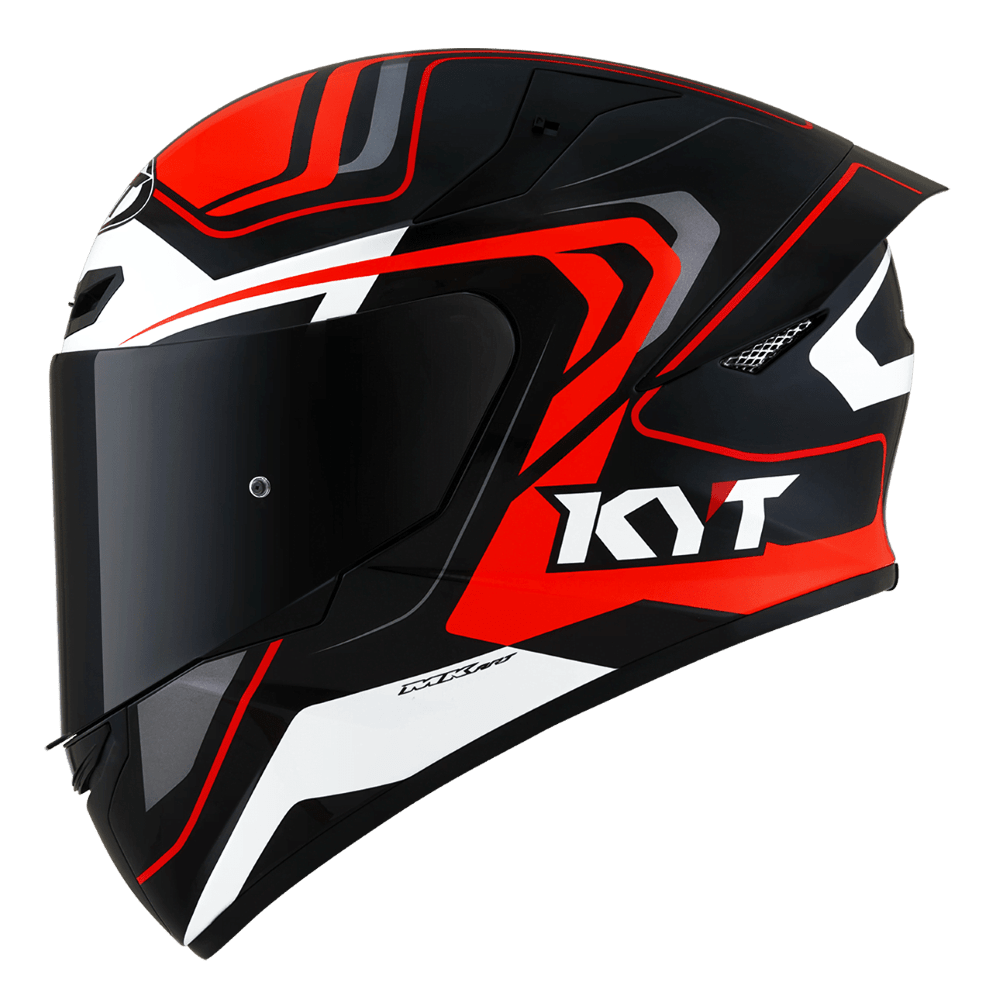 KYT TT Course Overtech Gloss Black Orange Helmet