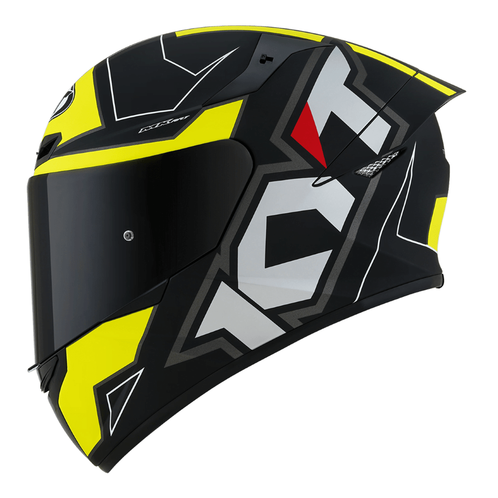 KYT TT Course Electron Matt Black Yellow Helmet