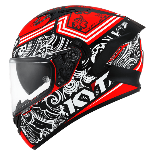 KYT NFR Steel Flower Red Gloss Helmet