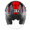 KYT NFJ Motion Matt Black Fluro Red Helmet