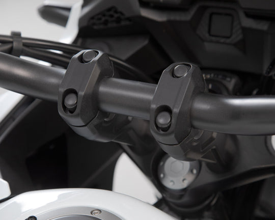 SW Motech 20mm Handlebar Risers for 28mm Handlebars (Black) (LEH.00.039.24100.20/B)