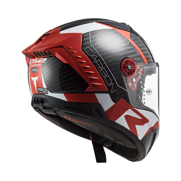 LS2 FF805 THUNDER Carbon Racing 1 Gloss Red White Helmet– Moto Central