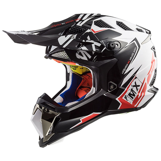 LS2 MX 470 Subverter Emperor Matt Black White Red Helmet