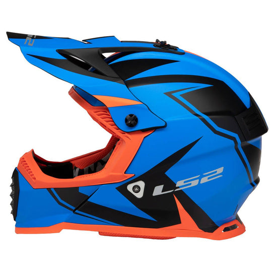 LS2 MX437 FAST EVO Two Face Gloss Blue Orange Helmet
