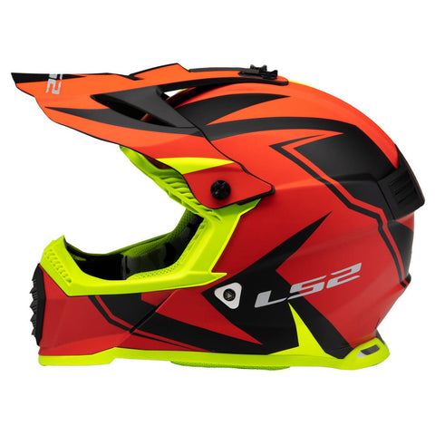 ls2 fast v2 mx437 helmet LS2 MX437 FAST EVO Two Face Gloss Hi Vi Red Helmet– Moto Central