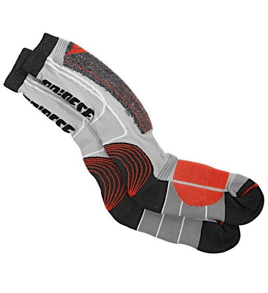 Dainese Motorbike Knee High Socks Black Red