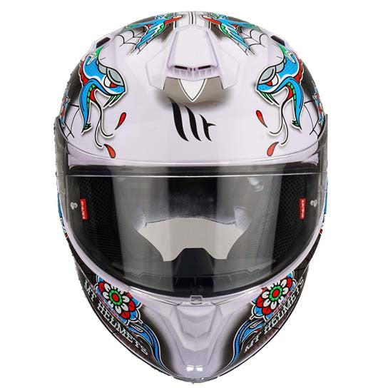 MT Targo Dagger Gloss White Blue Red Helmet– Moto Central