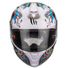 MT Targo Dagger Gloss White Blue Red Helmet, Full Face Helmets, MT Helmets, Moto Central