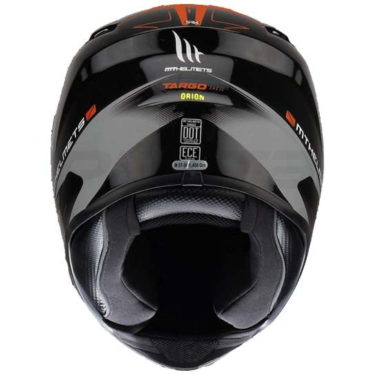 MT Targo Orion Gloss Black Fluroscent Orange Helmet