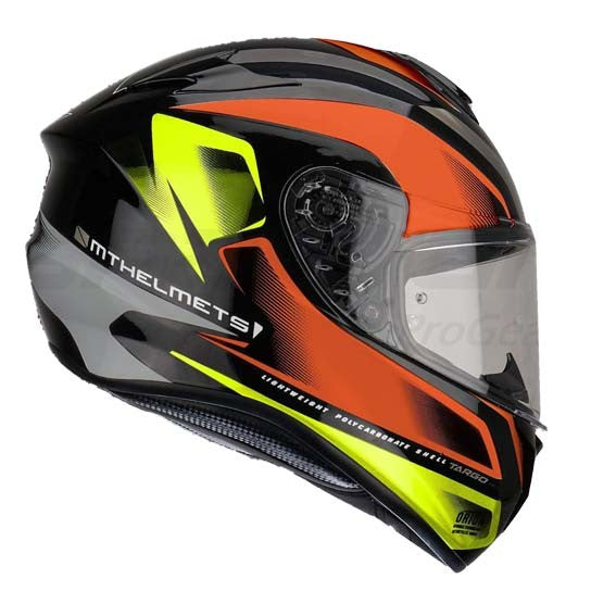MT Targo Orion Gloss Black Fluroscent Orange Helmet– Moto Central