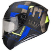 MT Targo Veneris Matt Black Blue Fluro Yellow Helmet, Full Face Helmets, MT Helmets, Moto Central