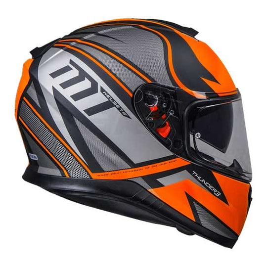 MT THUNDER 3 SV Cap Matt Black Orange Helmet