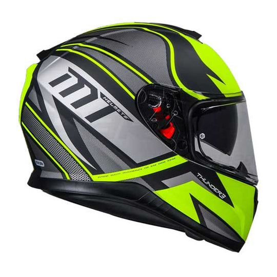MT THUNDER 3 SV Cap Matt Black Fluorescent Yellow Helmet