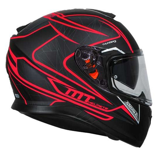 MT THUNDER 3 SV Storke Matt Black Red Helmet