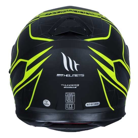 MT THUNDER SV Storke Matt Black Fluro Yellow Helmet– Moto Central