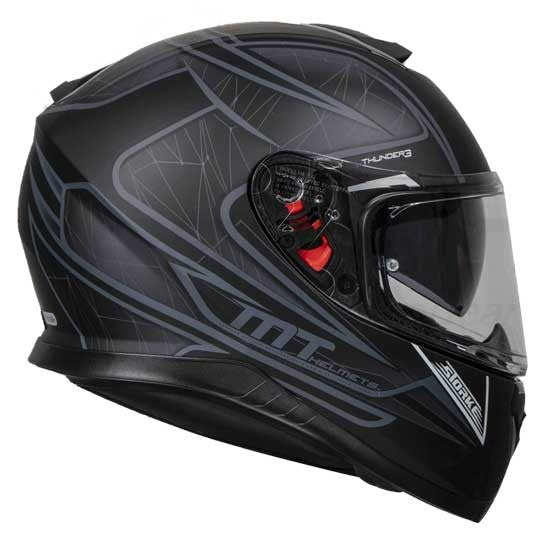 MT THUNDER 3 SV Storke Matt Black Grey Helmet, Full Face Helmets, MT Helmets, Moto Central