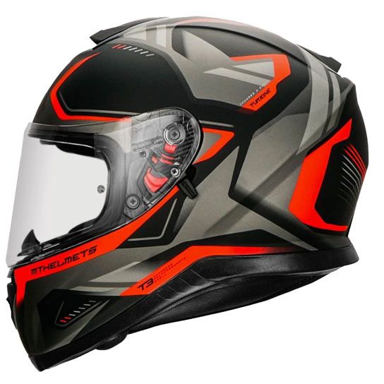 MT THUNDER 3 SV Turbine Matt Black Fluro Orange Helmet