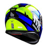 MT THUNDER 3 SV Torn Gloss Fluro Yellow Blue Helmet