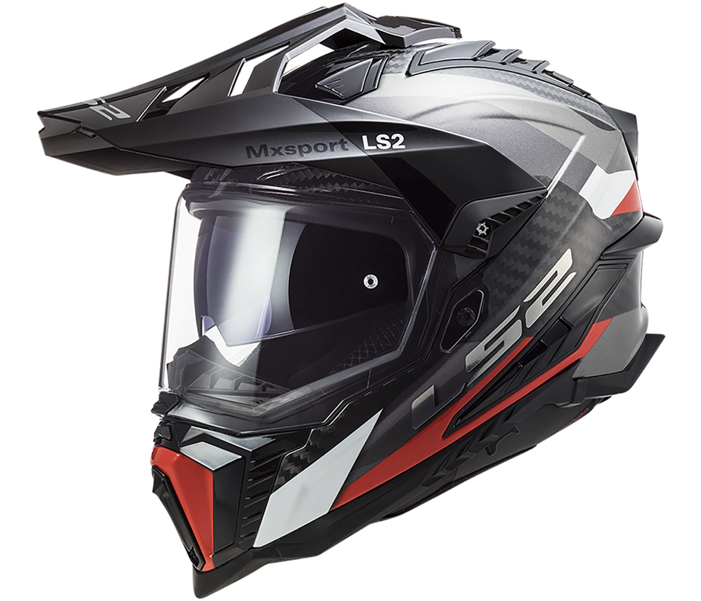 LS2 MX701 EXPLORER Carbon Frontier Gloss Titanium Red Helmet