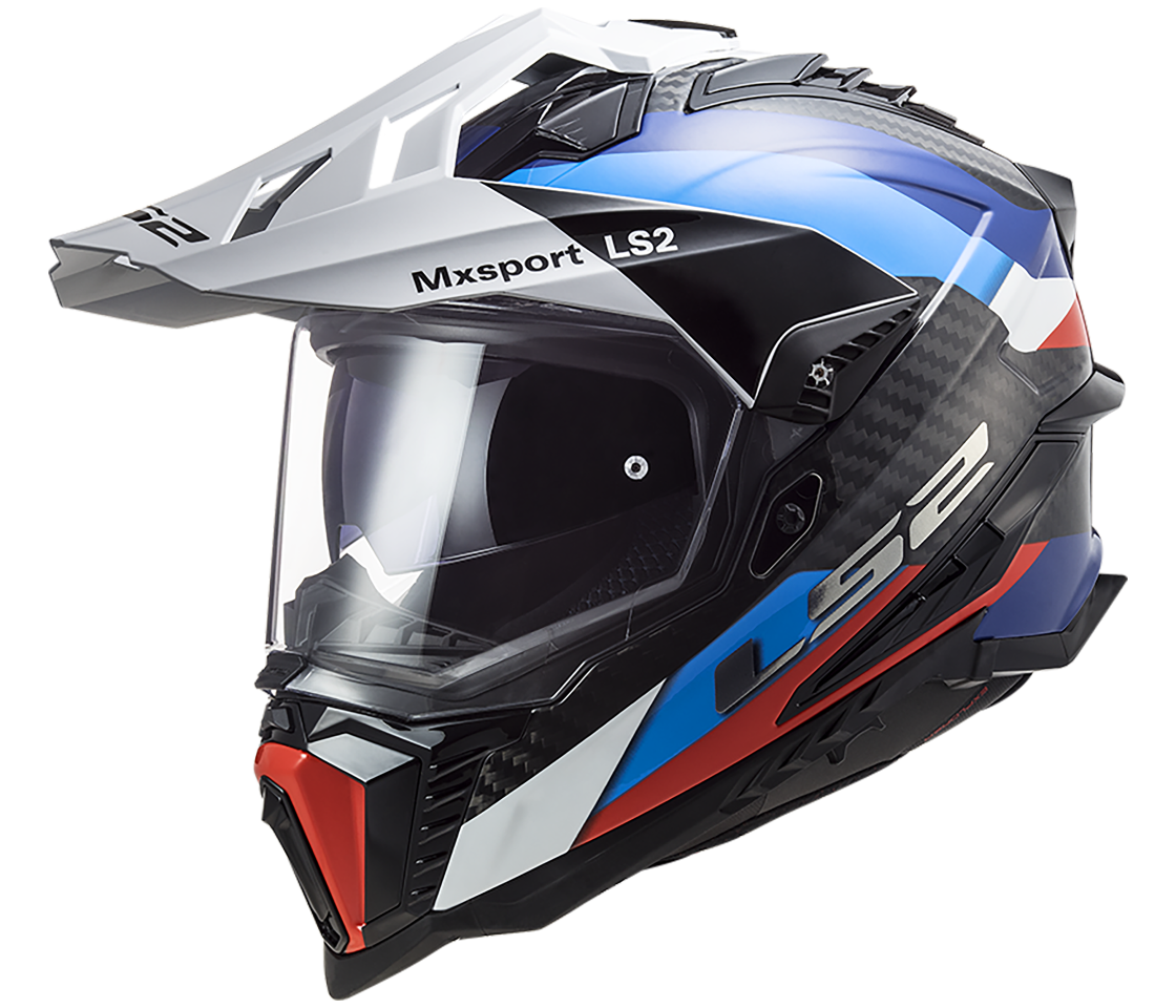 LS2 MX701 EXPLORER Carbon Frontier Gloss Black Blue Helmet Moto