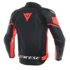 Dainese Racing 3 Perforated Leather Jacket Black Black Fluro Red