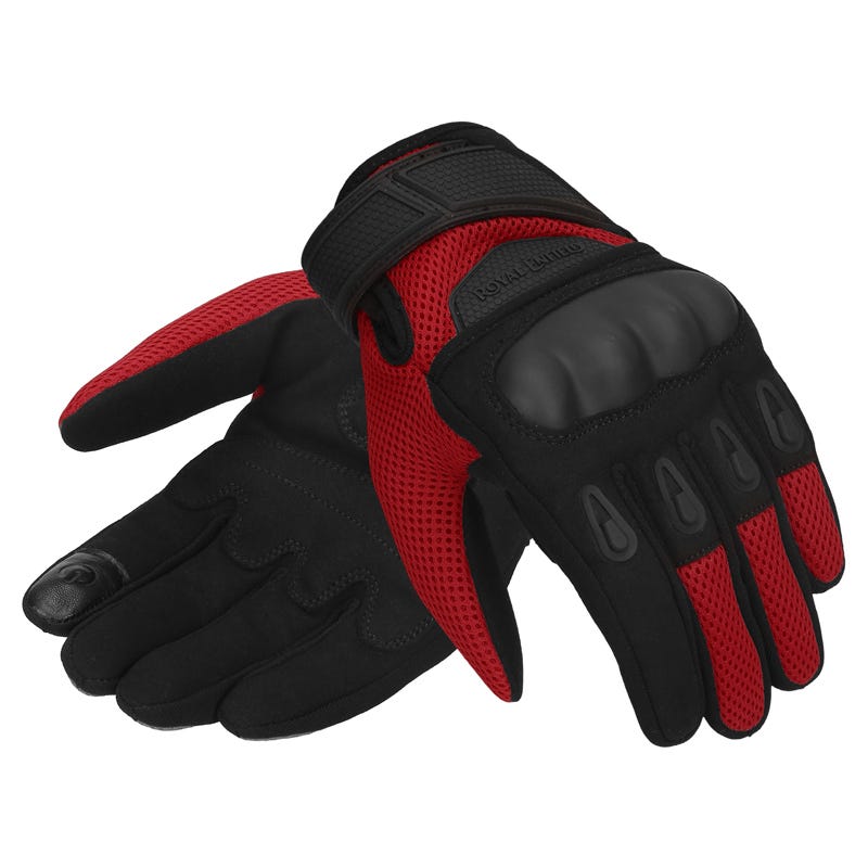 Royal Enfield Rambler V2 Riding Gloves (Red Black)