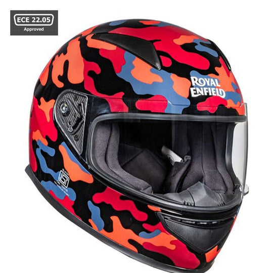 Royal Enfield Street Prime Crackling Camo Red Helmet