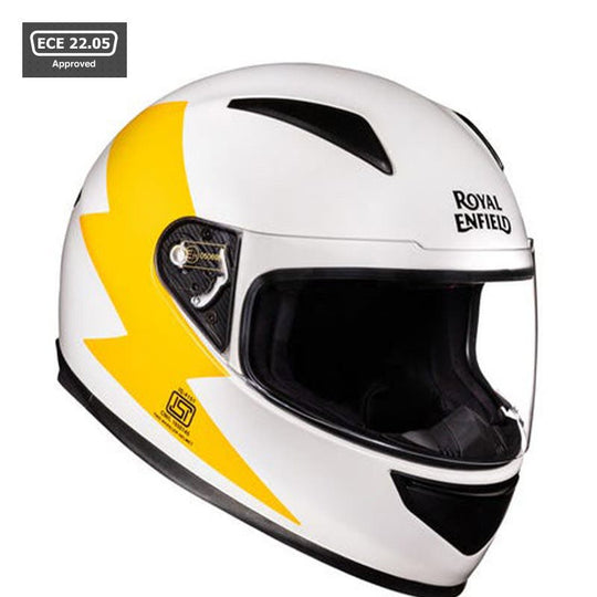 Royal Enfield Street Prime Bolt White Yellow Helmet