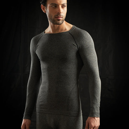 Royal Enfield Seamless Top Base Layer (Dark Grey Melange)