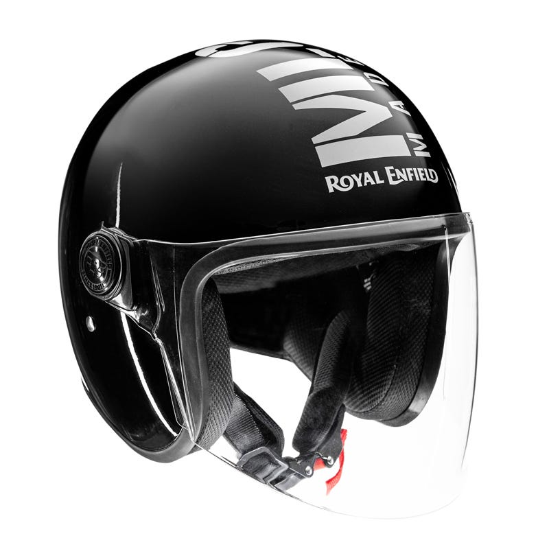 Royal Enfield MLG Copter Face Long Visor Gloss Black Helmet