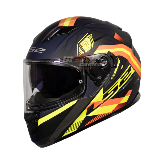 LS2 FF320 Stream Evo Reflex Navy Blue Hi Viz Orange Matt Helmet