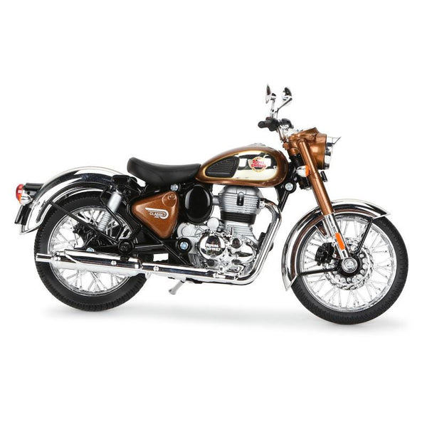 Royal Enfield Classic 350 Chrome Scale Model 1:12 Chrome (Bronze)– Moto ...