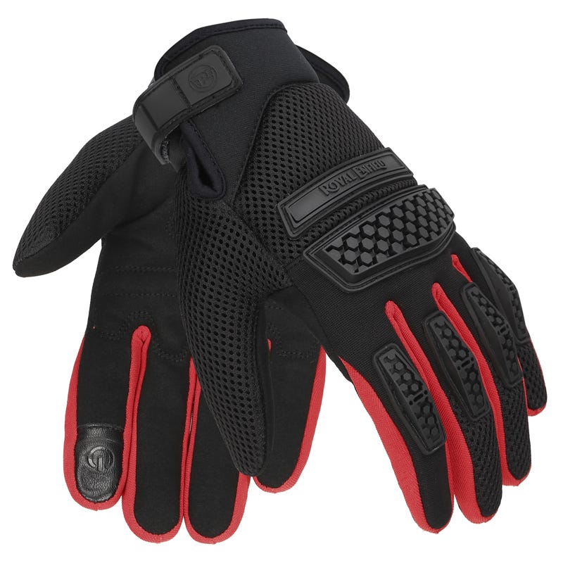 Royal Enfield Urban Hustler Riding Gloves (Black Red)