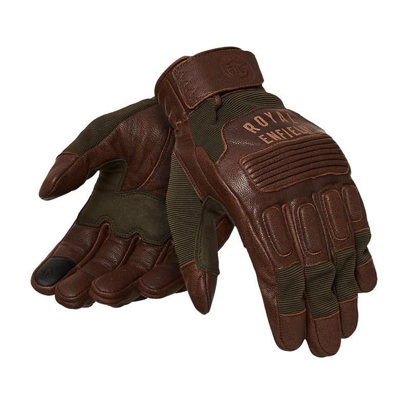 Royal Enfield Urban Crewman Riding Gloves (Brown Green)