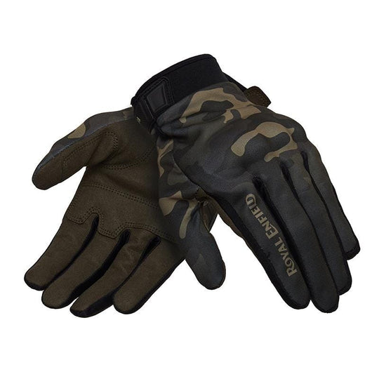 Royal Enfield Enduro Riding Gloves (Camo Green)