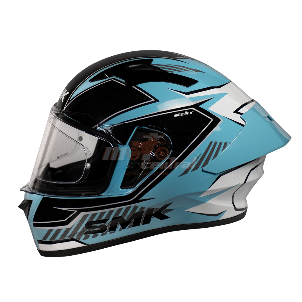 SMK Stellar Sports Adox Gloss Blue White Black (GL512) Helmet