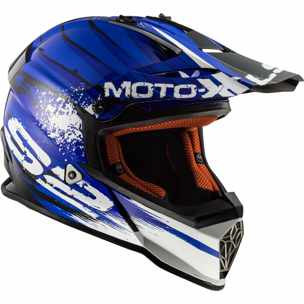 LS2 MX 437 Fast Gator Blue Matt Helmet, Full Face Helmets, LS2 Helmets, Moto Central