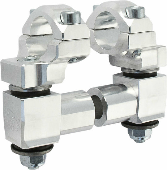 Rox Pivoting Anti Vibe Handlebar Risers 51mm Rise, 28.5mm Handlebar Natural Aluminum (1R-AV2PP)