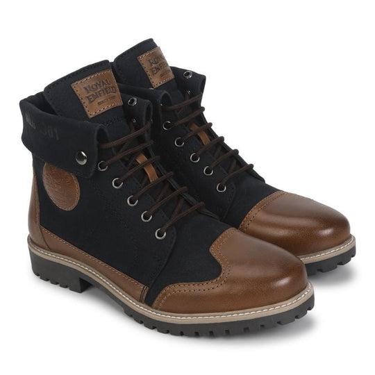Royal Enfield Kargil Riding Boots (Navy & Brown)
