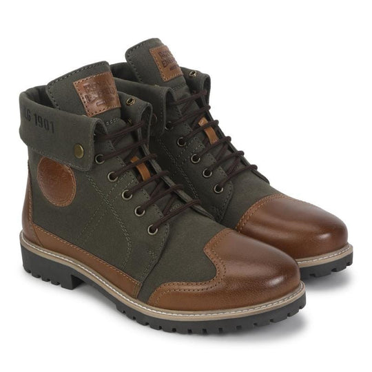 Royal Enfield Kargil Riding Boots (Olive & Brown)