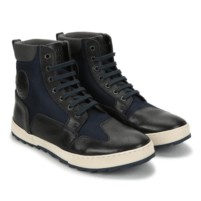 Royal Enfield Ambler Riding Boots (Black Navy Blue)